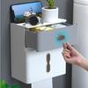 Caja para Papel Higiénico para Baño Inodoro Perforación Libre Montada en la Pared Caja para Toallas de Mano Doble Capa Impermeable y a Prueba de Polvo Caja Almacenamiento de Pañuelos