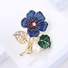 Pin de broche para suéter azul estilo coreano Lanhao, accesorios de corsage, flor de trompeta, elegante broche de flor, pines pequeños para cuello de hombre y mujer