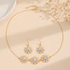 Conjunto de joyas de girasol de lujo europeo y americano, pendientes de flores para vestido de cena de moda, collar de diamantes vintage, venta al por mayor para mujer