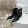 Botines Bajos de Punta Francesa para Mujer 2026 Otoño e Invierno Nuevo Estilo Elegantes Botines Cortos Botas Ajustadas Forradas de Lana Botines Cortos Elásticos