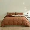 Nuevo Juego de Lujo de Cuatro Piezas 2026 de Algodón Jacquard de Color Sólido, Ropa de Cama de Algodón Lavado, Funda de Edredón para Dormitorios Universitarios