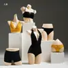 Soporte de Exhibición para Maniquí de Ropa Interior Maniquí de Medio Cuerpo Masculino Femenino Soporte para Maniquí de Sujetador Push Up Calzones Maniquí Accesorios para Fotografía Modelo de Pecho