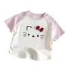 Camiseta de Manga Curta para Meninas Roupa de Verão 2026 Novas Blusas Estilosas para Bebês Roupas Finas de Verão para Crianças