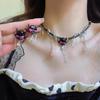 Aretes Colgantes con Goteo de Aceite de Calavera Tejidos Enroscados Dulces Frescos para Chica Caliente Collar para Mujer Diseño de Estilo Frío Collar Conjunto