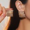 Brincos de strass da moda para mulheres, brincos de diamante explosivos da Amazon, brincos de cobre cravejados de diamante earrin