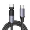 Cable de datos PD100W línea giratoria de 180 grados tipo c cable de carga con medidor de pluma 60W ctoc5A cable de datos de carga rápida