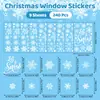 Pegatinas Estáticas Navideñas para Ventana al por Mayor Silueta Blanca Pueblo Invernal Pegatinas Estáticas Decoración de Pared de Vidrio Ventana