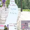Decoración de Boda Estilo Escandinavo Espejo para Firma de Invitados Check-In Cartel de Bienvenida Boda en el Césped Set de Fotos Tablero Espejo de Piso