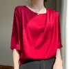 Transfronterizo 2025 Nueva Ropa de Seda Helada para Mujer Escote Plisado Camiseta de Verano para Mujer Moda Camisa Ajustada Ropa Chaleco