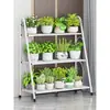 Suporte de Flores para Sala de Estar, Estante de Armazenamento de Chão, Suporte para Vasos de Suculentas de Varanda, Prateleira Simples de Ferro com Vários Níveis