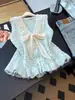 Nuevo Chaleco de Punto Dulce Holgado Otoño/Invierno 2026 con Lazo y Diseño Floral, Chaleco Suéter sin Mangas para Superponer para Mujer