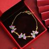 Nueva Pulsera de Oro Arena de Vietnam Esmalte Color Mariposa Pulsera Elegante Joyería de Aleación de Cobre de Lujo Ligero a Largo Plazo para Mujer
