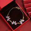 Nuevo Pulsera de Oro Arena de Vietnam Alto Sentido Color Esmalte Goteo de Aceite Mariposa Pulsera Marea Nacional Joyería de Larga Duración Sin Caída Suministro