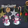 24 Piezas Adornos de Muñeco de Nieve Rosa Navideño de Madera Decoraciones Colgantes para Árbol de Navidad Mini Decoración del Hogar Festivo