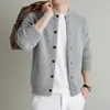 Cárdigan de punto con cuello alto y botones para hombre 2026 Otoño/Invierno Nuevo Casual Engrosado Cálido Abrigo Suéter Hombre