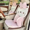 Cojín para asiento de coche personalizado por el fabricante, funda linda de dibujos animados de gato para asiento de coche, cojín grueso de felpa cálida para asiento de coche