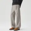Pantalones de lana de pierna ancha estilo "old money" para hombre, pantalones de traje para hombre para el trabajo, nueva colección otoño/invierno, pantalones largos casuales holgados y versátiles