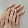 Uñas postizas para pegar puntas de uñas mi color negro de bloques de color uñas francesas blanqueamiento simple versátil uñas postizas temperamento belleza pegatinas para uñas