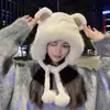 Gorro pequeño de lana de invierno con orejas móviles, lindo y grueso para abrigar, protección contra el frío y protección para los oídos, haciendo que la cara parezca más pequeña, un gorro Lei Feng