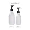Botella dispensadora de loción redonda transparente con hombros caídos 500 ml, botella de gel de ducha 300 ml, botella de champú