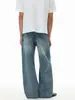 Ropa de Hombre Fengshe / Nuevos Jeans Lavados de Pierna Ancha Rectos de Alta Calle Retro Americano de Marca de Moda