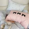 Funda de Almohada Bordada de Algodón Puro Lavado Clase A Estilo Niña con Lazo Funda de Almohada Cuero