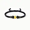 Pulseira de Contas da Sorte com Mantra de Seis Caracteres em Ouro Puro 999, Pulseira Trançada de Obsidiana, Ano do Zodíaco, Atacado de Fábrica