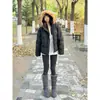 Nueva Chaqueta de Algodón Gruesa con Forro de Felpa Estilo Retro Neutro de Nicho para Otoño e Invierno 2025 para Hombres y Mujeres con Cuello de Piel Suelta Cálida