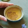 Fabricante Haiqing Piedra Flint Negro Taza de Té Cerámica Taza de Maestro Taza Individual Taza de Degustación Flor de Hibisco Taza de Té Juego de Té Kung Fu