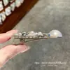 Grampo de cabelo com laço de pérola e diamantes completos estilo coreano, requintado e versátil, grampo de cabelo de alta qualidade sem costura, acessório de cabelo de clipe lateral para mulheres