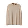 Camiseta Básica de Modal de Cuello Alto Medio para Mujer, Paquete de 60 Unidades, Estilo Primavera, Otoño e Invierno, Manga Larga, Color Sólido