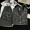 Conjunto de Pijama Masculino de Algodão Nuvem para Primavera e Outono de 2026, Fino, Simples, Bordado, Cardigan de Manga Longa e Calça Longa, Roupa de Casa