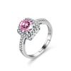 Anillo de plata de ley S925 con moissanita de doble capa, anillo de platino chapado en circonita, estilo europeo y americano, gran oferta.