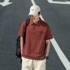 Camisa Polo Casual Business de Manga Curta Masculina Primavera e Verão Nova Solta com Bolso Pesado T-shirt Lassel Top Masculino de Meia Manga