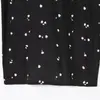 Nssf Vestido Largo Sexy de Encaje Empalmado con Cuello en V y Mangas Abullonadas Nuevo para Mujer Estilo Europeo y Americano Exportación Casero
