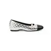 Versión de Piel de Oveja de los Zapatos Mary Jane Color Uva con Tacón Oculto de 3 cm, Bloques de Color Estilo Chanel, Zapatos Acolchados de una Sola Correa para Mujer