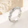 Anillo Abierto Ajustable de Lujo Ligero Ins Colorido de Zirconia Flor Dibujos Animados Anillo para Dedo Índice de Princesa para Mujer Cobre
