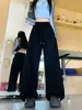 Em Estoque Calça Jogger Feminina Estilo Americano Cintura Alta Draping Perna Larga Outono Inverno Solta Emagrecedora Comprimento Total Esportiva Casual Versátil Calça Longa
