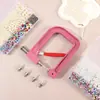 Kit de Montaje de Perlas Procesable con Uñas de Garra con Rhinestones de Perla de Imitación ABS, Máquina de Procesamiento e Incrustación, Máquina de Montaje de Perlas, Herramientas de Remache