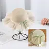 Sombrero de Paja de Sol para Niñas de Verano Sombrero de Sol Protector Solar de Playa para Niños Sombrero de Pescador Ondulado de Princesa Sombrero de Sol Tulipán