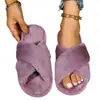 Pantuflas peludas transfronterizas para el hogar cómodo y de alta gama