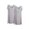 Camisón Modal de Manga Media de Dos Piezas con Copas en el Pecho Ropa de Casa de una Pieza de Longitud Media Camisón Base