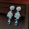 Conjunto de Brincos e Anel Flor de Zircônia Vintage, Brincos Versáteis Exquisitos, Conjunto de Joias de Luxo Leve de Alta Qualidade