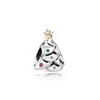 Huiyue nuevo Panjia incrustado diamante de color árbol de Navidad cuentas de agujero grande al por mayor DIY Navidad aleación cuentas sueltas accesorios para pulsera