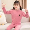 Conjunto de ropa interior térmica de otoño para niños con cuello medio, conjunto de ropa interior térmica para niñas, pijamas para niños, camisetas interiores para niños pequeñas y medianas para estudiantes