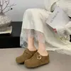 Zapatos Birkenstock retro de suela gruesa para aumentar la altura para mujer, adecuados para usar al aire libre, nuevo estilo de otoño, zapatos sin cordones para personas menudas, zuecos cerrados Birkenstock