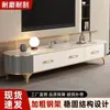 Mueble de TV de Lujo Estilo Italiano con Pizarra y Mesa Ovalada de Mármol, Pizarra Espesada Grado 9Mme0, Superficie de Pizarra Brillante