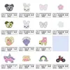 Etiquetas Adhesivas Bordadas por Computadora Serie de Pegatinas de Tela Bordadas de Dibujos Animados Unicornio Pegatinas DIY Pegatinas de Parche Conejo Lazo