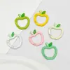 Llavero con Hebilla de Resorte Colorida en Forma de Manzana Juguete de Dibujos Animados Cadena para Teléfono Móvil Lindo Versátil Hecho a Mano DIY Accesorios de Joyería
