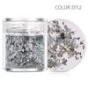 Venta caliente transfronteriza, maquillaje navideño para uñas, lentejuelas, set de 12 colores, híbrido, ultrafino, parche para decoración de uñas, esmalte de uñas en gel